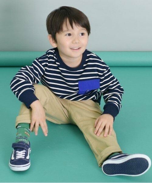 KP / ケーピー スウェット | KPBOY ミニ裏毛ポケット付きボーダートレーナー(90～160) | 詳細11