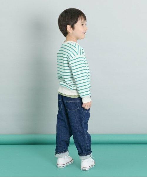 KP / ケーピー スウェット | KPBOY ミニ裏毛ポケット付きボーダートレーナー(90～160) | 詳細14