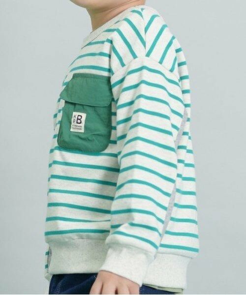 KP / ケーピー スウェット | KPBOY ミニ裏毛ポケット付きボーダートレーナー(90～160) | 詳細15