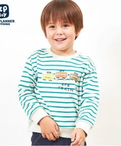 KP / ケーピー スウェット | KPBOY ミニ裏毛電車モチーフのボーダートレーナー(80～110)