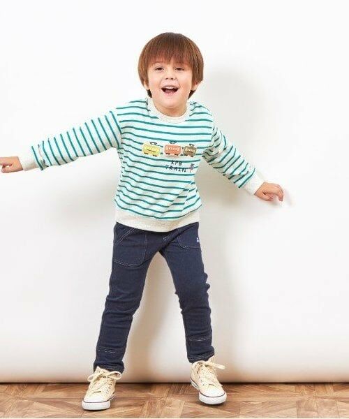 KP / ケーピー スウェット | KPBOY ミニ裏毛電車モチーフのボーダートレーナー(80～110) | 詳細15