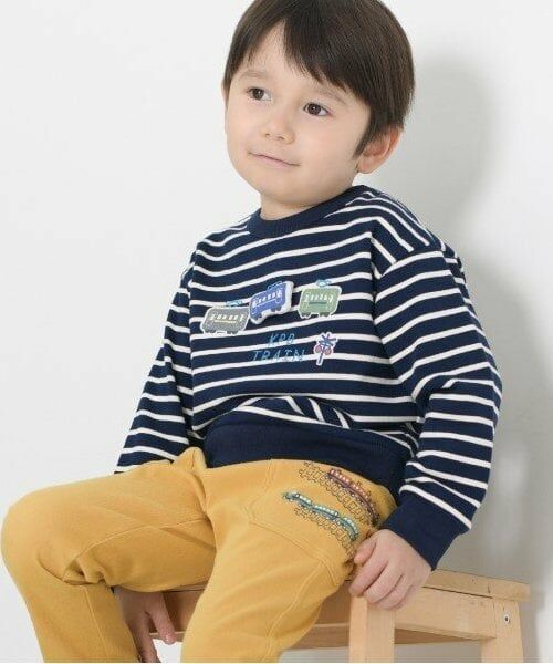 KP / ケーピー スウェット | KPBOY ミニ裏毛電車モチーフのボーダートレーナー(80～110) | 詳細2