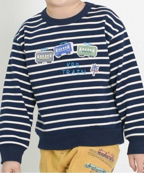 KP / ケーピー スウェット | KPBOY ミニ裏毛電車モチーフのボーダートレーナー(80～110) | 詳細3