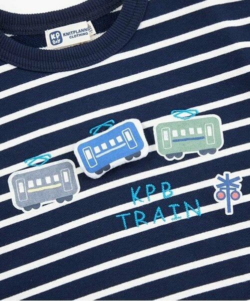 KP / ケーピー スウェット | KPBOY ミニ裏毛電車モチーフのボーダートレーナー(80～110) | 詳細7