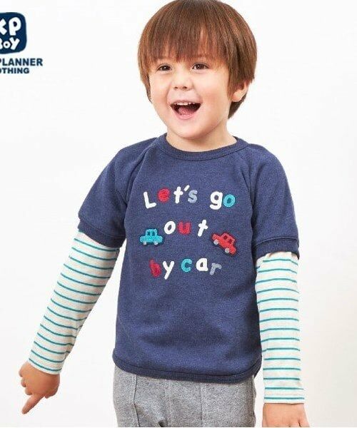 KP / ケーピー スウェット | KPBOY 車モチーフの裏毛トレーナー(80～110)（紺）