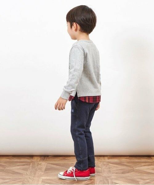 KP / ケーピー スウェット | KPBOY 電車刺しゅうの裾切り替え裏毛トレーナー(80～150) | 詳細17