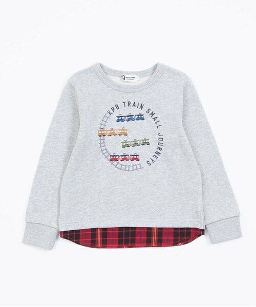 KP / ケーピー スウェット | KPBOY 電車刺しゅうの裾切り替え裏毛トレーナー(80～150) | 詳細2
