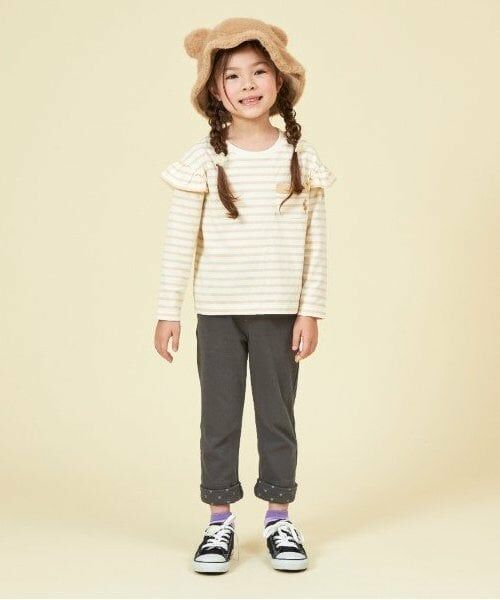 KP / ケーピー Tシャツ | KP 肩フリルボーダー長袖Tシャツ(100～160) | 詳細7
