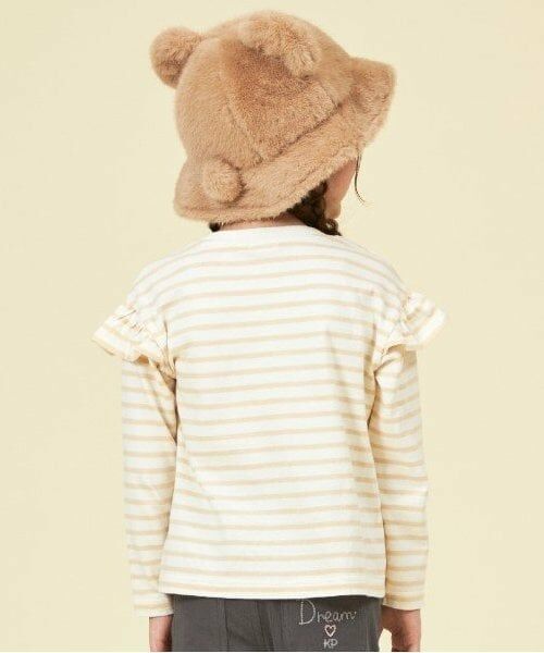 KP / ケーピー Tシャツ | KP 肩フリルボーダー長袖Tシャツ(100～160) | 詳細8