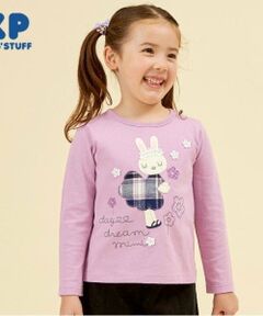 KP / ケーピー Tシャツ | KP うさぎチェックアップリケ長袖Tシャツ(80～140)