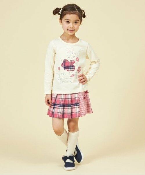 KP / ケーピー Tシャツ | KP うさぎチェックアップリケ長袖Tシャツ(80～140) | 詳細10