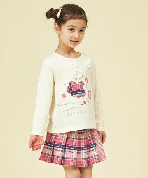 KP / ケーピー Tシャツ | KP うさぎチェックアップリケ長袖Tシャツ(80～140) | 詳細11