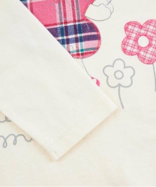 KP / ケーピー Tシャツ | KP うさぎチェックアップリケ長袖Tシャツ(80～140) | 詳細2