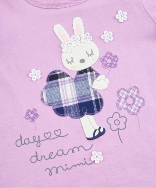 KP / ケーピー Tシャツ | KP うさぎチェックアップリケ長袖Tシャツ(80～140) | 詳細3