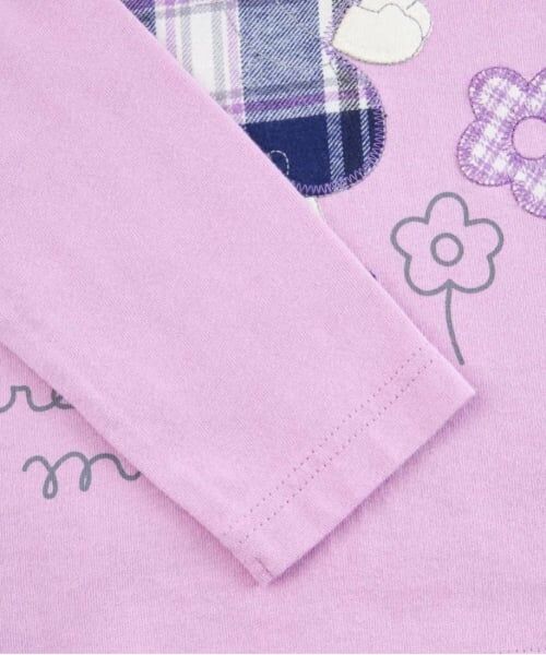 KP / ケーピー Tシャツ | KP うさぎチェックアップリケ長袖Tシャツ(80～140) | 詳細4