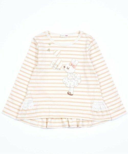 KP / ケーピー Tシャツ | KP うさぎアップリケ長袖Tシャツ(80～140) | 詳細1