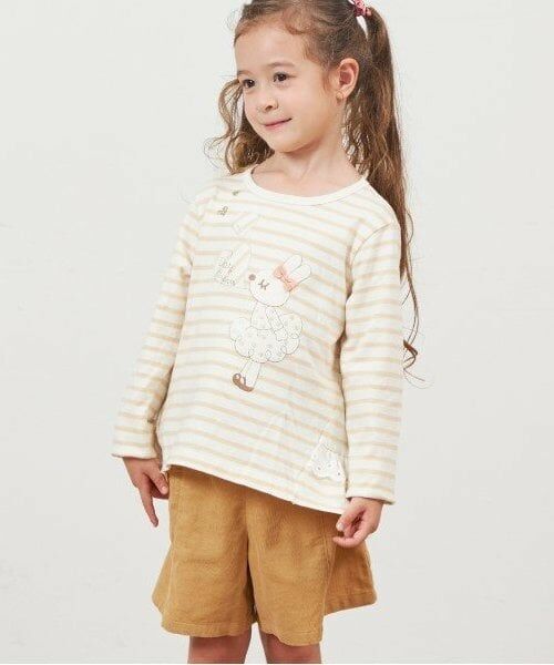 KP / ケーピー Tシャツ | KP うさぎアップリケ長袖Tシャツ(80～140) | 詳細3