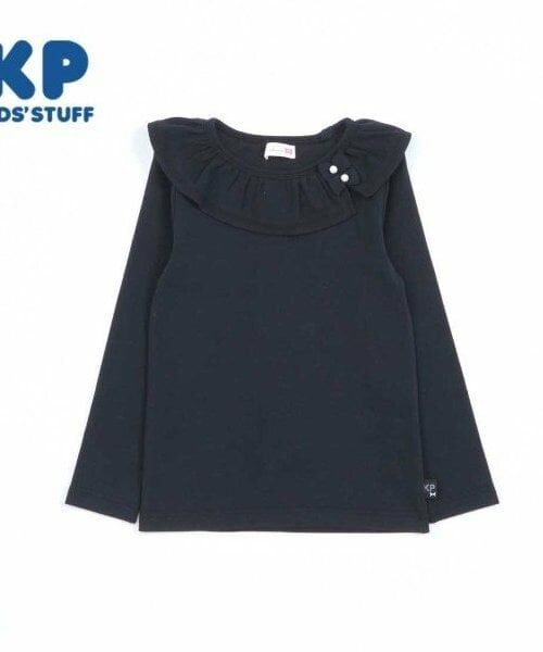 KP / ケーピー Tシャツ | KP フリル襟長袖Tシャツ(80～140)（黒）