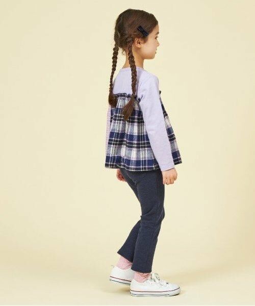 KP / ケーピー Tシャツ | KP チェック切り替えリボン付き長袖Tシャツ(80～150) | 詳細13