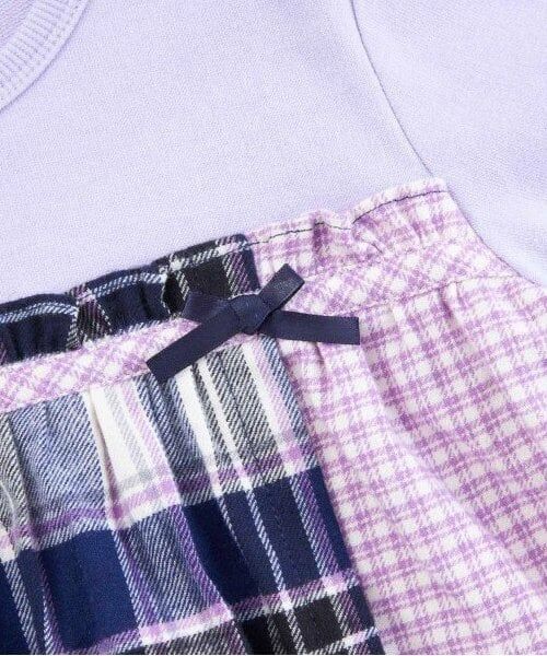 KP / ケーピー Tシャツ | KP チェック切り替えリボン付き長袖Tシャツ(80～150) | 詳細3