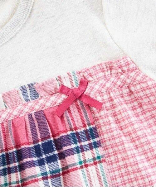 KP / ケーピー Tシャツ | KP チェック切り替えリボン付き長袖Tシャツ(80～150) | 詳細6