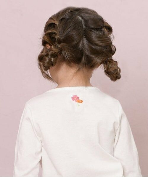 KP / ケーピー Tシャツ | KP コスモスアップリケ長袖Tシャツ(80～140) | 詳細3