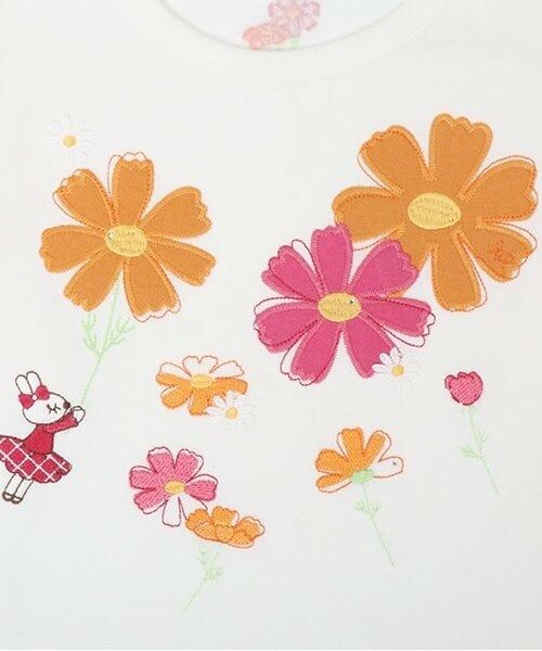 KP / ケーピー Tシャツ | KP コスモスアップリケ長袖Tシャツ(80～140) | 詳細9