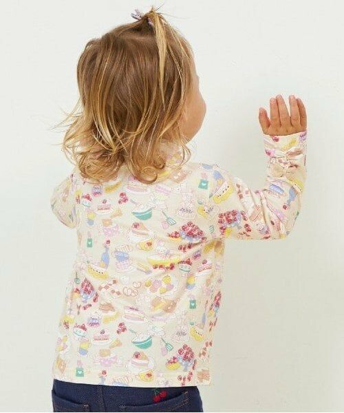 KP / ケーピー Tシャツ | KP パティシエうさぎ総柄長袖Tシャツ(80～140) | 詳細12