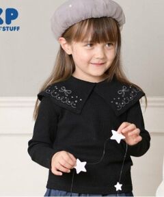 KP / ケーピー Tシャツ | KP ラメ刺しゅうビッグカラー長袖Tシャツ(90～160)