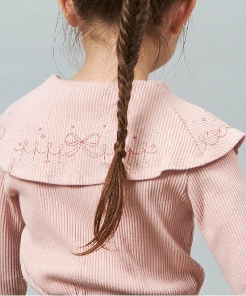 KP / ケーピー Tシャツ | KP ラメ刺しゅうビッグカラー長袖Tシャツ(90～160) | 詳細14