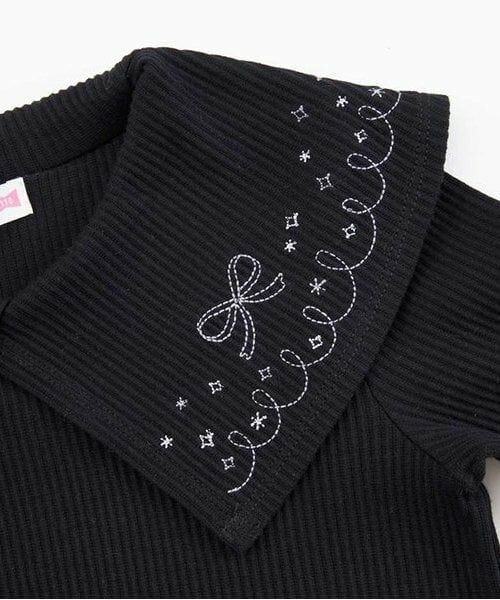 KP / ケーピー Tシャツ | KP ラメ刺しゅうビッグカラー長袖Tシャツ(90～160) | 詳細6