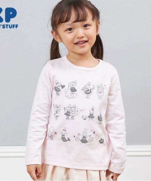 KP / ケーピー Tシャツ | KP 12星座プリント長袖Tシャツ(80～150)（ライト ピンク）