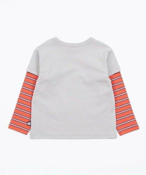 KP / ケーピー Tシャツ | KPBOY ボーダーと無地天竺のレイヤード風長袖Ｔシャツ(80～120) | 詳細2