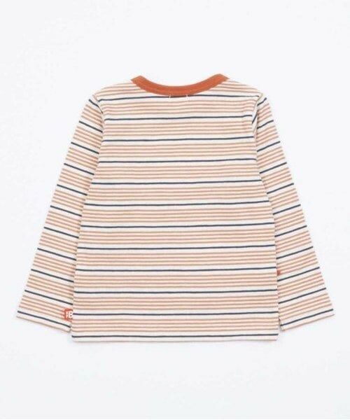 KP / ケーピー Tシャツ | KPBOY 恐竜のマルチボーダー長袖Ｔシャツ(80～120) | 詳細2