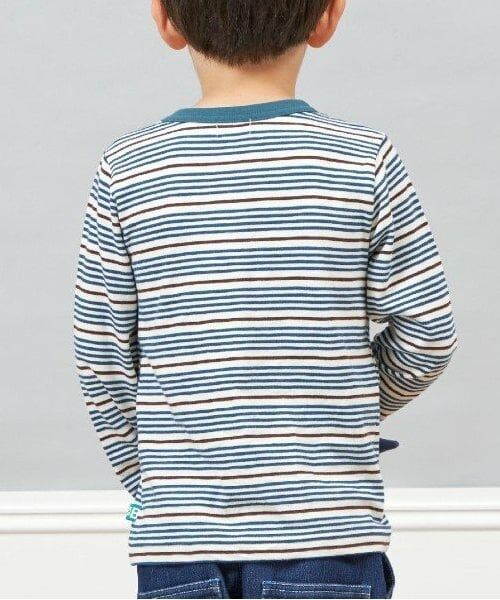 KP / ケーピー Tシャツ | KPBOY 恐竜のマルチボーダー長袖Ｔシャツ(80～120) | 詳細8