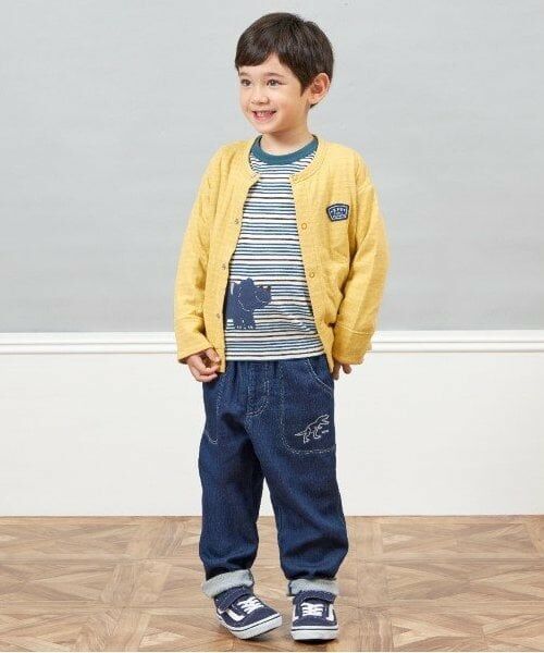 KP / ケーピー Tシャツ | KPBOY 恐竜のマルチボーダー長袖Ｔシャツ(80～120) | 詳細9