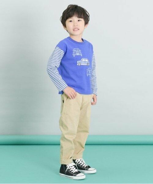 KP / ケーピー Tシャツ | KPBOY 車モチーフの袖ボーダー長袖Ｔシャツ(80～140) | 詳細3