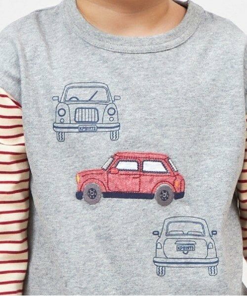 KP / ケーピー Tシャツ | KPBOY 車モチーフの袖ボーダー長袖Ｔシャツ(80～140) | 詳細8
