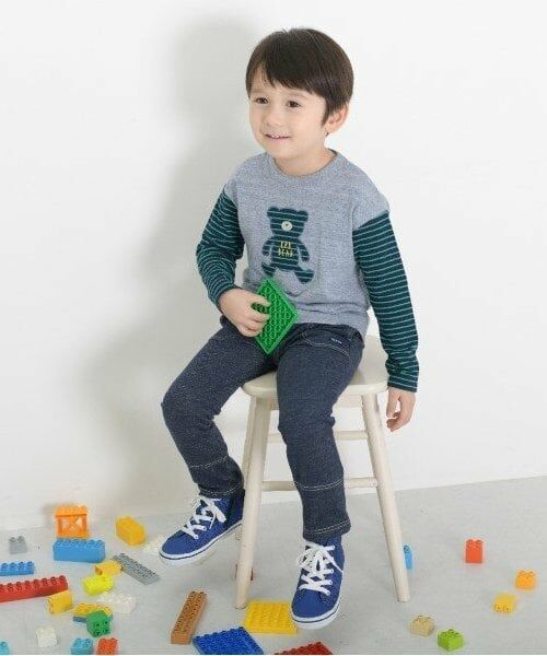 KP / ケーピー Tシャツ | KPBOY クマモチーフの接結ボーダー天竺長袖Ｔシャツ(80～110) | 詳細11