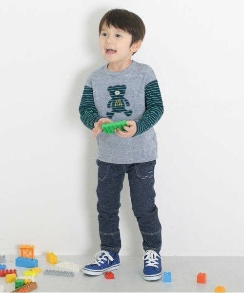 KP / ケーピー Tシャツ | KPBOY クマモチーフの接結ボーダー天竺長袖Ｔシャツ(80～110) | 詳細14