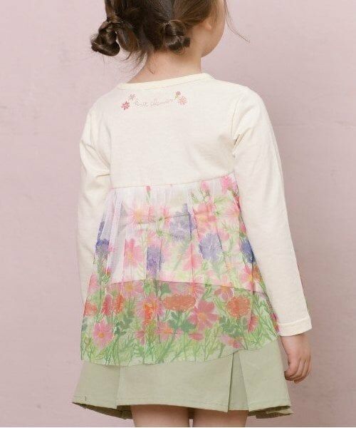 KP / ケーピー Tシャツ | KP 花柄チュールレイヤードチュニック(80～150) | 詳細11