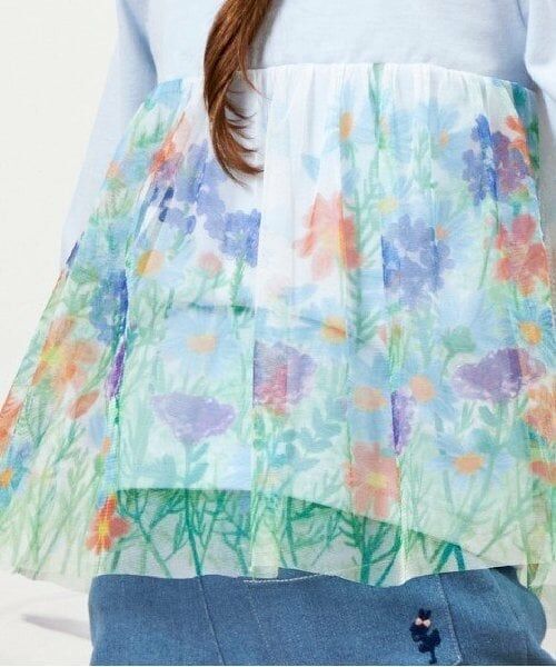 KP / ケーピー Tシャツ | KP 花柄チュールレイヤードチュニック(80～150) | 詳細15