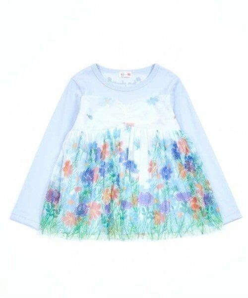 KP / ケーピー Tシャツ | KP 花柄チュールレイヤードチュニック(80～150) | 詳細2