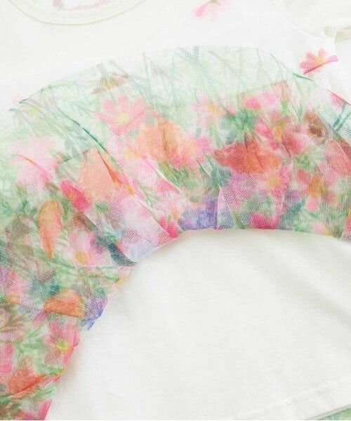 KP / ケーピー Tシャツ | KP 花柄チュールレイヤードチュニック(80～150) | 詳細4