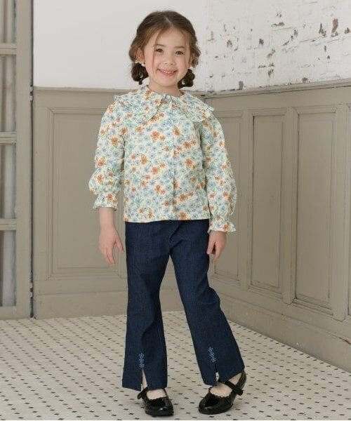 KP / ケーピー シャツ・ブラウス | KP ビッグカラーコスモス柄ブラウス(100～150) | 詳細11