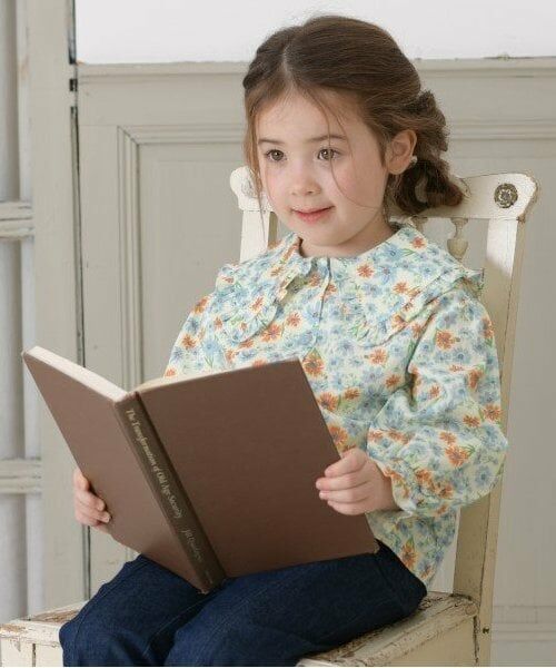 KP / ケーピー シャツ・ブラウス | KP ビッグカラーコスモス柄ブラウス(100～150) | 詳細13