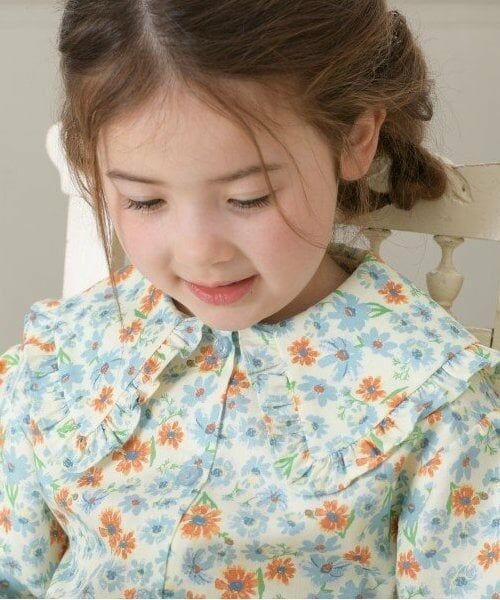 KP / ケーピー シャツ・ブラウス | KP ビッグカラーコスモス柄ブラウス(100～150) | 詳細15