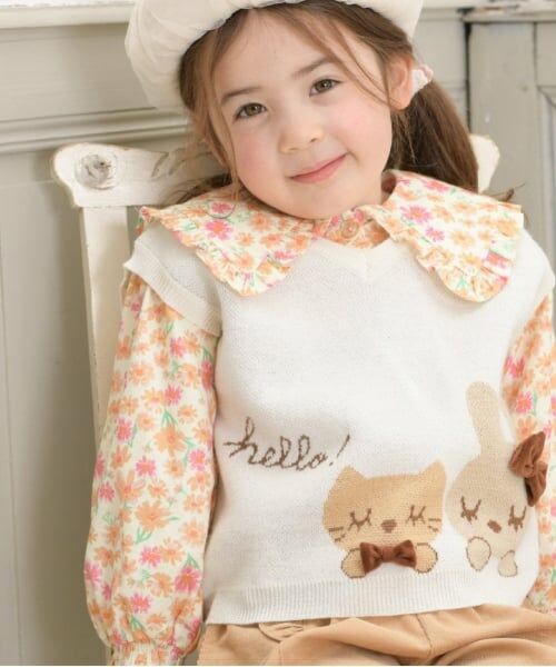 KP / ケーピー シャツ・ブラウス | KP ビッグカラーコスモス柄ブラウス(100～150) | 詳細17