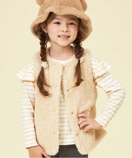 KP / ケーピー ダウンジャケット・ベスト | KP キルト&ボア リバーシブルベスト(90～150) | 詳細16