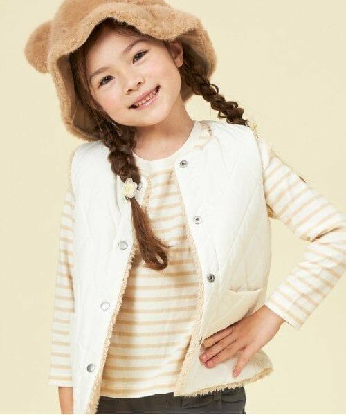 KP / ケーピー ダウンジャケット・ベスト | KP キルト&ボア リバーシブルベスト(90～150) | 詳細17